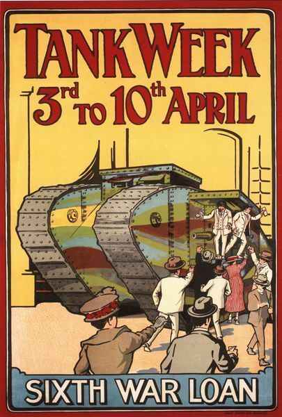 Vintage World war 1 British Army Tank Week Poster A3/A2/A1 Print