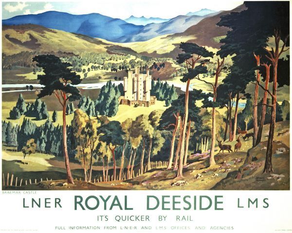 Vintage LNER Braemar Royal Deeside Railway Poster A3/A2/A1 Print