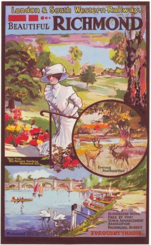 Early 1900's LSW Railway Richmond Poster A3 Reprint