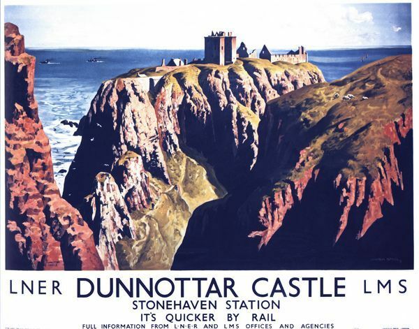 Vintage LNER Dunnottar Castle Stonehaven Railway Poster A3/A2/A1 Print