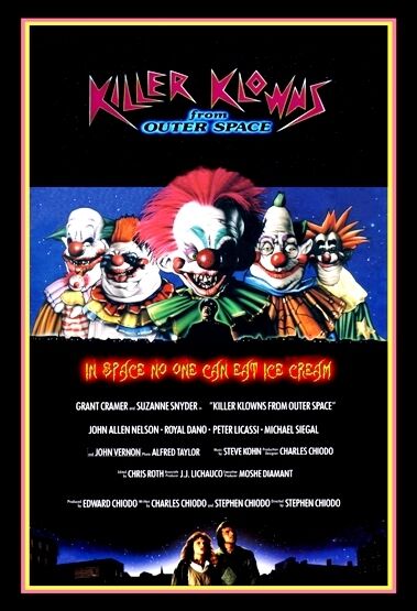 KILLER KLOWNS CLOWNS FROM OUTER SPACE SCI FI COMEDY FILM POSTER A3 RE PRINT