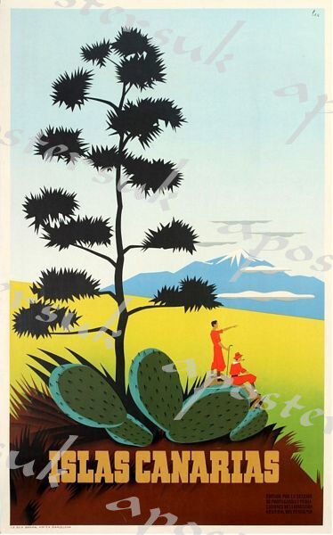 Vintage Canary Islands Tourism Poster 2 A3/A4 Print