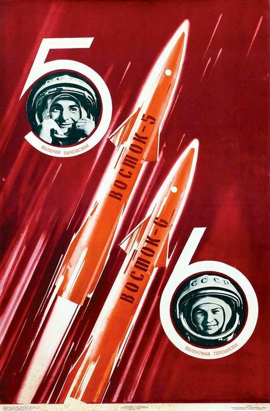 Vintage Early Soviet Space Program Poster Print A3/A4