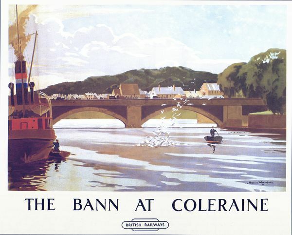 Vintage British Rail River Bann Coleraine Railway Poster A3/A2/A1 Print