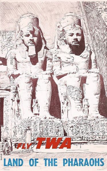 Vintage TWA Flights to Egypt Land of The Pharaohs  Poster  A3 Print