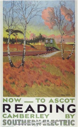 1939 Southern Railway Reading Ascot Poster A3 Reprint