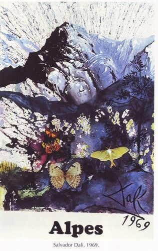 1969 Salvador Dali French Alps Railway Poster Poster A3 / A2 Print