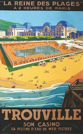 Vintage Trouville France Tourism Poster A3 Print