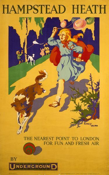 Early 20th Century Hampstead Heath Transport Poster A3/A2/A1 Print