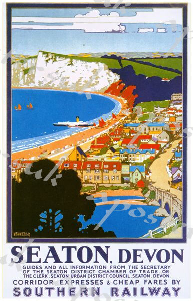 Vintage Sothern Railways Seaton Devon Railway Poster A4/A3/A2/A1 Print