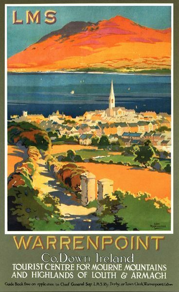 Vintage LMS Warrenpoint County Down Railway Poster A3/A2/A1 Print