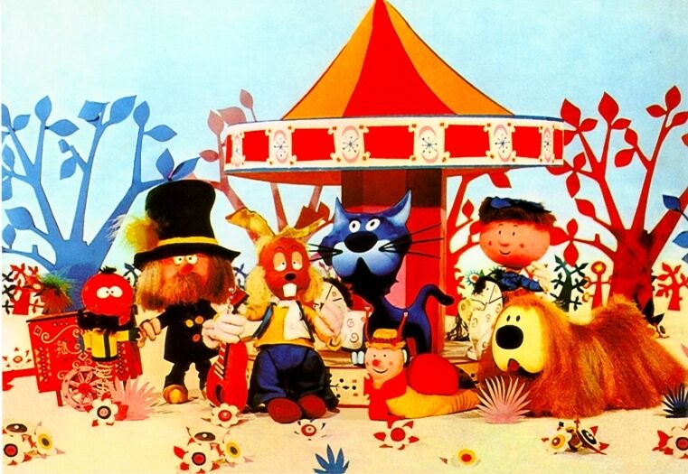 THE MAGIC ROUNDABOUT DOUGAL & THE BLUE CAT COLOUR PHOTO  A3 POSTER REPRINT