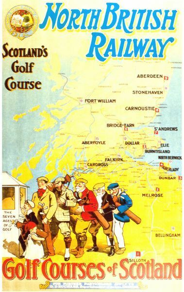 Vintage North British Railway Scottish Golf Courses Poster A3/A2/A1 Print
