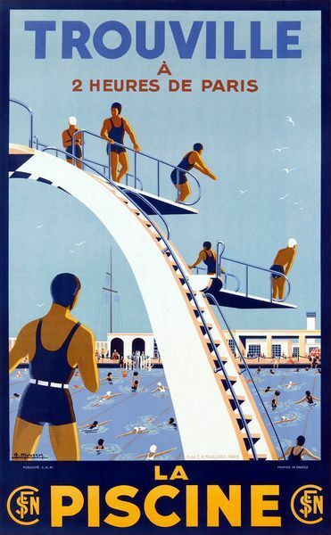 Vintage Trouville France Tourism Poster A3 Print