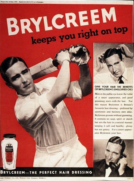 Vintage Brylcreem Dennis Compton Cricket Advertisement  Poster A3 Print