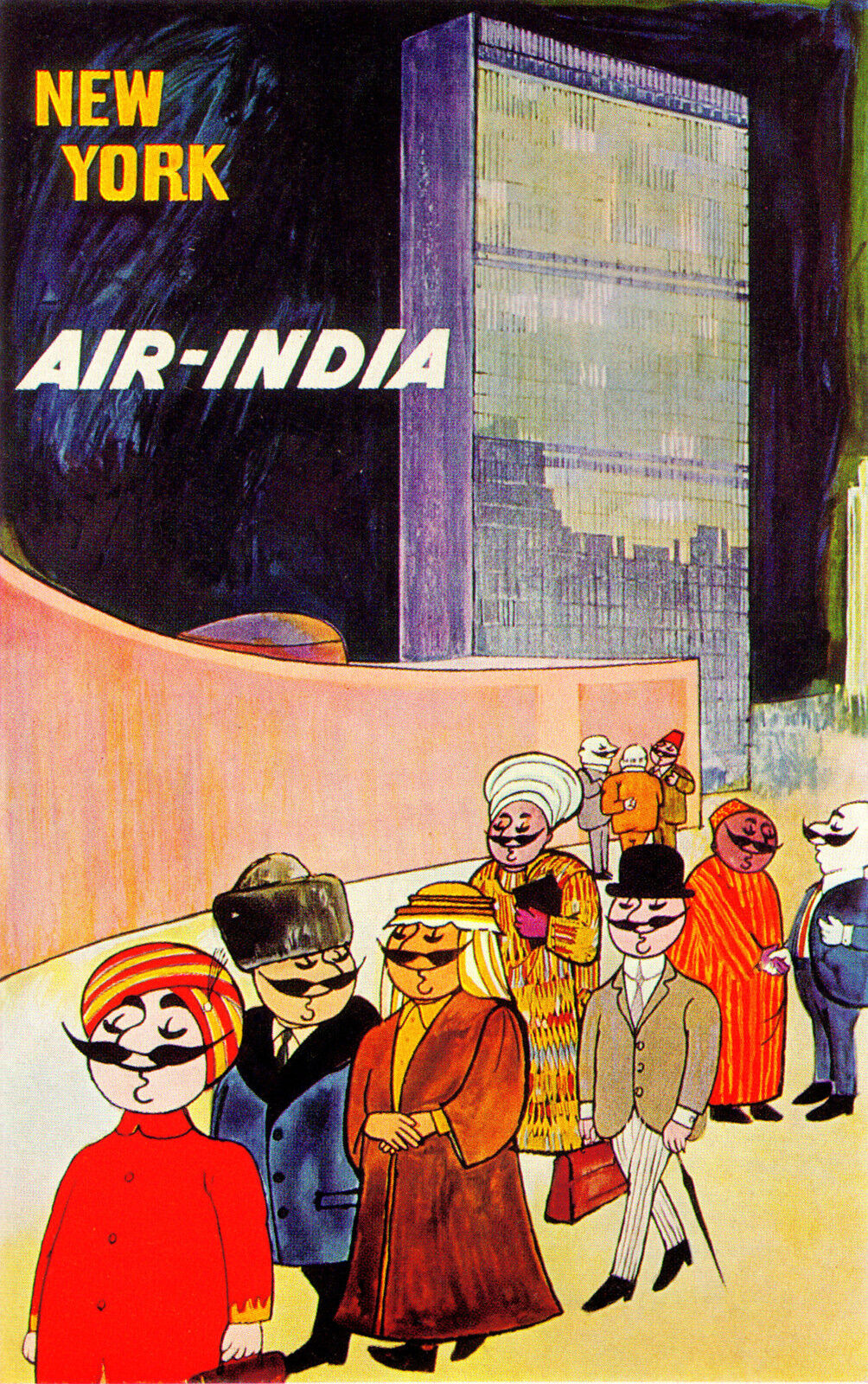 Vintage Air India New York Travel Poster A3 / A2 Print