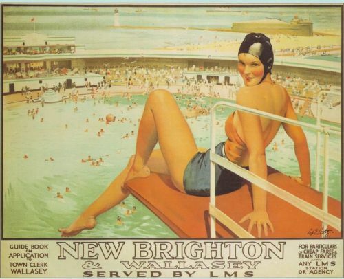 Vintage New Brighton Railway Poster A3 Reprint