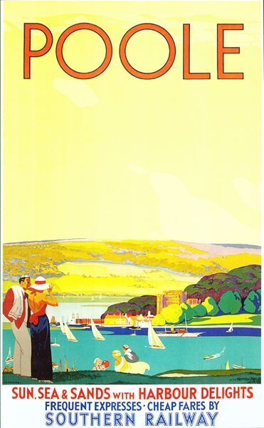 Vintage Southern Railways Poole Railway Poster A3/A2/A1 Print