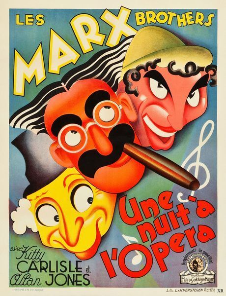 Vintage French Marx Brothers Night at The Opera Movie Poster A3/A2/A1 Print