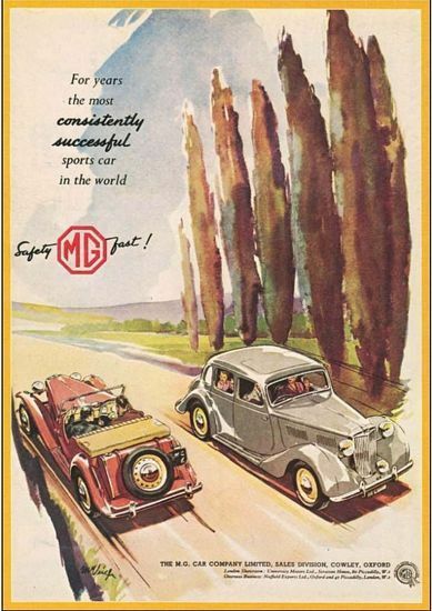 Vintage MG Motor Car Advertisement Poster  A3 Print