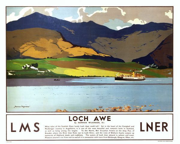 Vintage LMS LNER Loch Awe Railway Poster A3 Print
