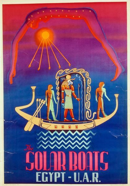 Vintage Egypt Tourism Solar Boat Poster  A3 Print