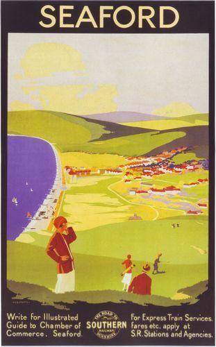 Vintage Southern Railway Seaford Sussex Poster A3 Print