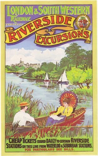 1900's LSW Railway Thames Excursions Poster A3 Reprint