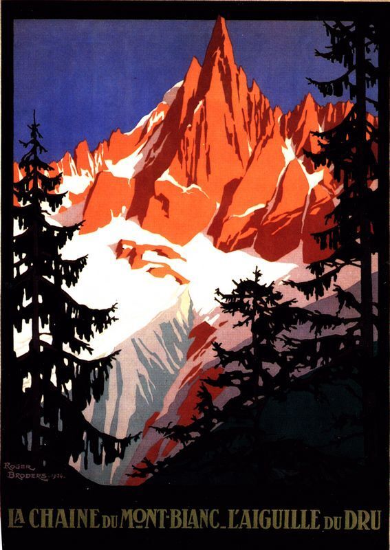 Vintage French Tourism Mont Blanc Poster A3/A2 Print