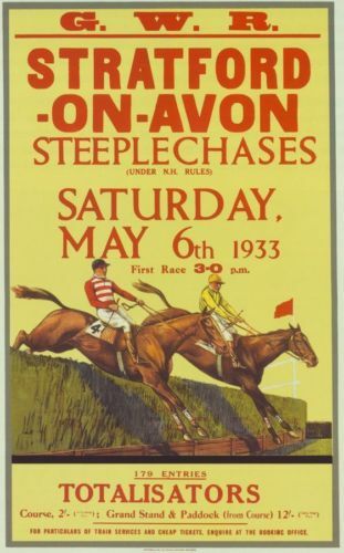 1933 Stratford Horse Racing A3 Railway Poster Reprint
