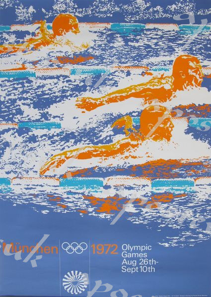 1972 Munich Olympics Swimming Poster A3/A4 Print