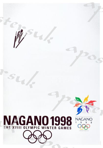 1998 Nagano Winter Olympics Ski Jump Poster A3/A4 Print