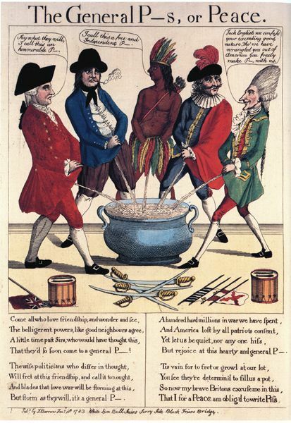 Vintage 18th Century British Satirical Print Peace Treaty Poster A3/A2/A1 Print