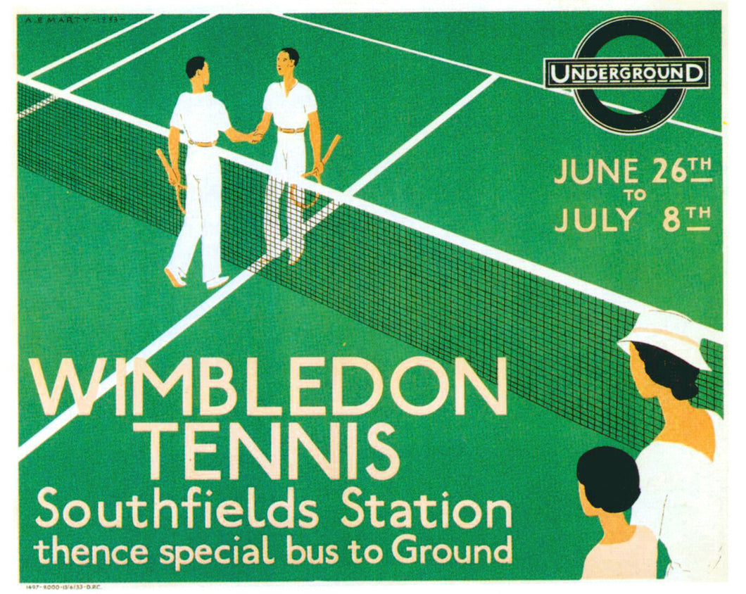 1933  Wimbledon Tennis Transport  A3 Poster print