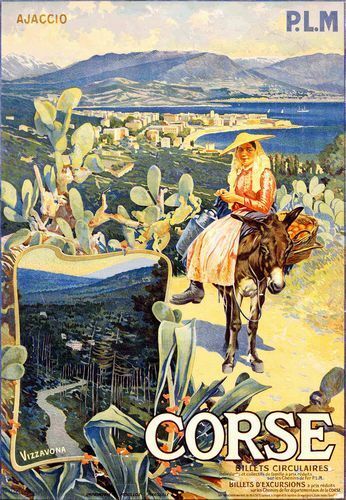 Vintage Corsica Tourism Poster Print A3/A4