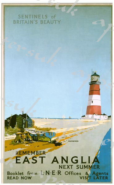 Vintage LNER East Anglia Coast Railway Poster A4/A3/A2/A1 Print