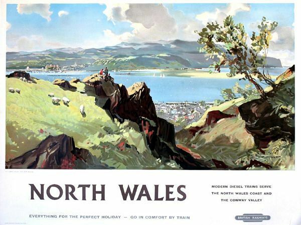 Vintage British Rail North Wales Conway Valley Railway Poster A3 Print