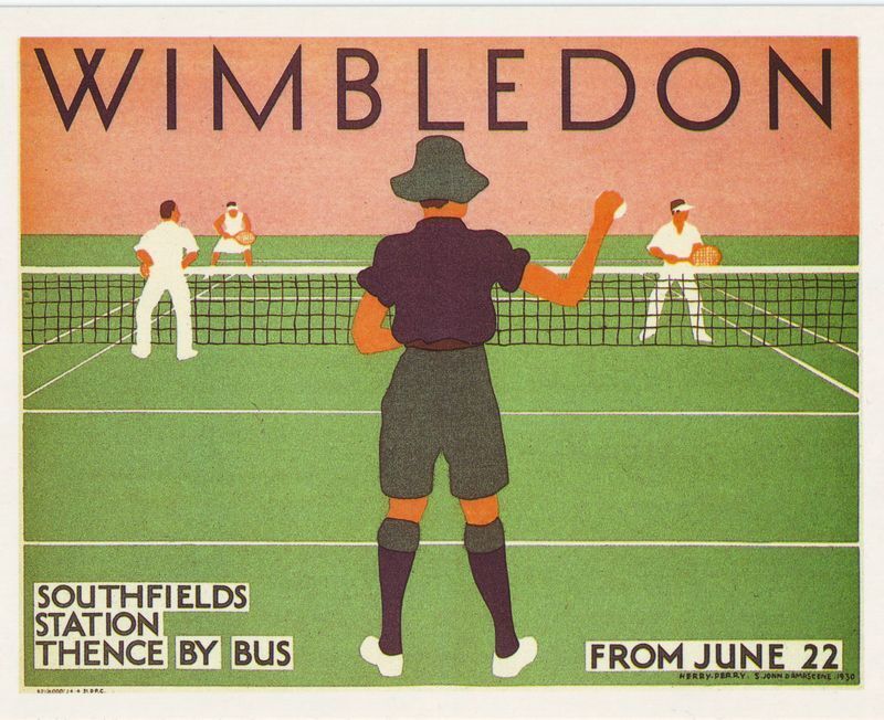 1930  Wimbledon Tennis Transport  A3 Poster print