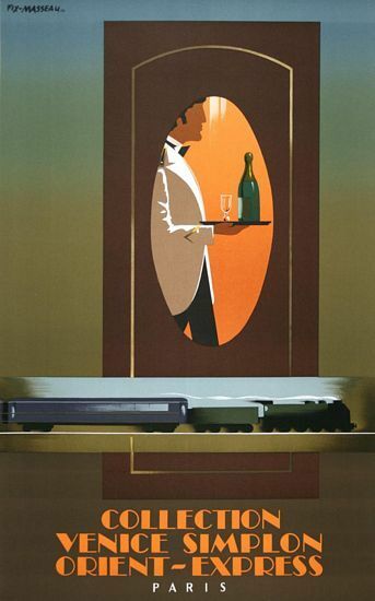 Vintage Orient Express Champagne Poster A3 Print