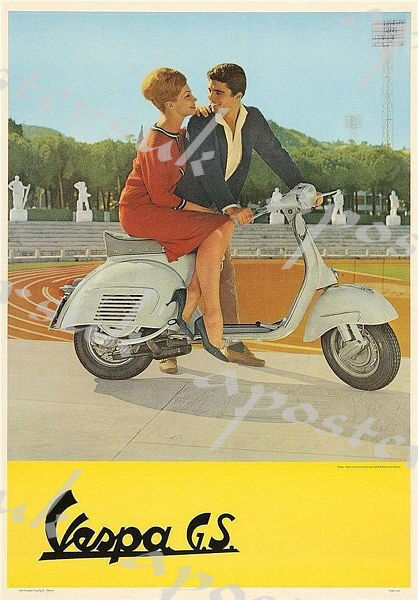 Vintage Vespa GS Advertisement Poster A3/A4 Print
