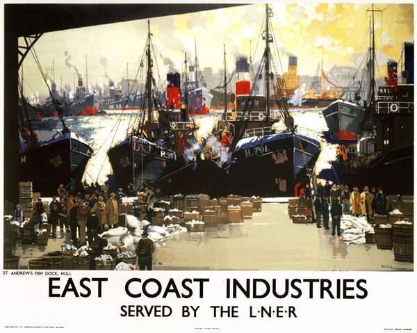 Vintage LNER St Andrews Fish Dock Hull  Railway Poster A3/A2/A1 Print