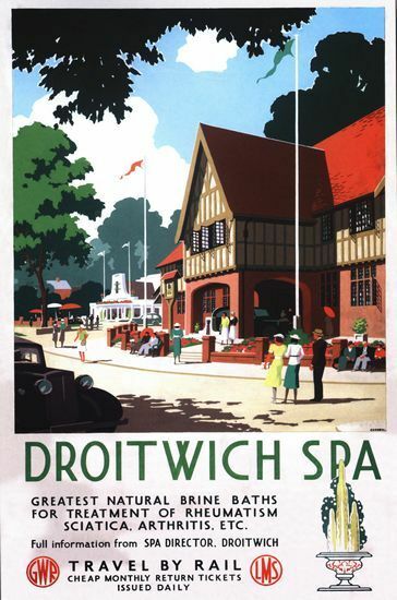 Vintage GWR LMS Droitwich Spa Railway Poster A3/A2/A1 Print