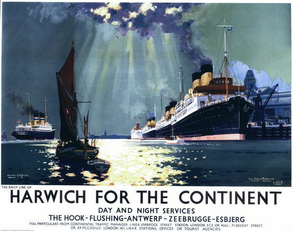 Vintage LNER Harwich For The Continent Railway Poster A3/A2/A1 Print