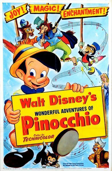 Vintage Disney Pinocchio Movie Poster A3/A2/A1 Print