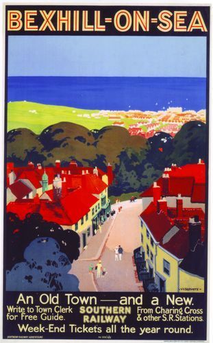 Southern Railways Bexhill on Sea  Sussex Railway Poster A3 Reprint