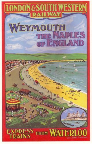 1900's LSW Railway Weymouth Tourism Poster A3 Reprint