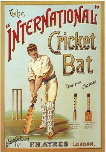 Edwardian Cricket Bat Advertisement Poster A3  Reprint
