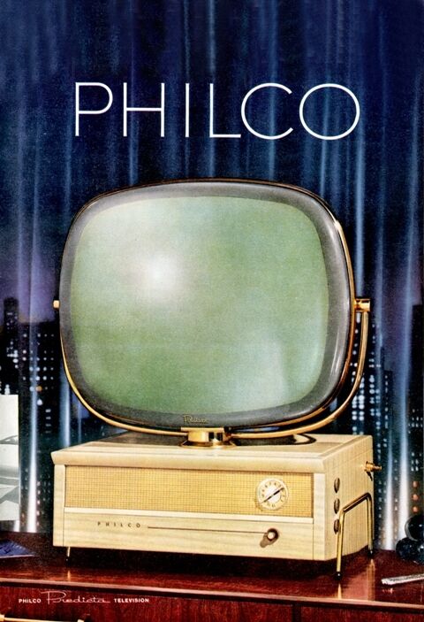 1950'S MID CENTURY ADVERT FOR PHILCO PREDICTA TELEVISIONS A3 POSTER REPRINT