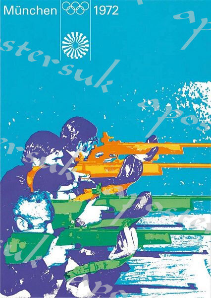 1972 Munich Olympics Shooting Poster A3/A4 Print