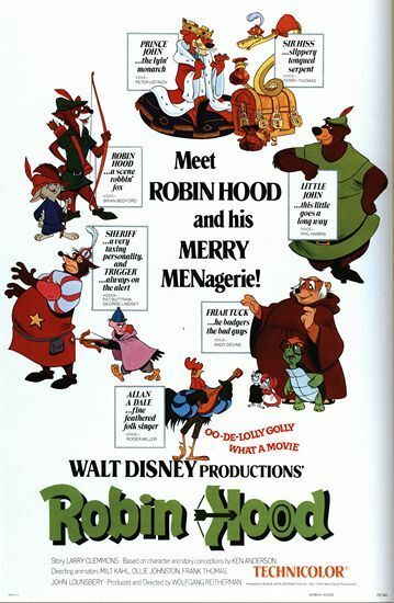 Vintage Disney Robin Hood Movie Poster A3/A2/A1 Print
